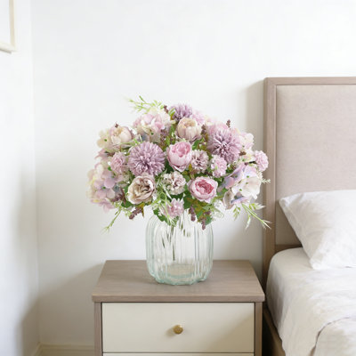 2 PCS fleurs de pivoines artificielles fausses pivoines bouquet d'hortensias pour pièce maîtresse décoration de fête de mariage