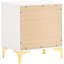 Table de chevet blanche et dorée 2 pour chambre à coucher - Rangement spacieux, visuel, joints inclus dans l'esthétique, cadeau-2083254904