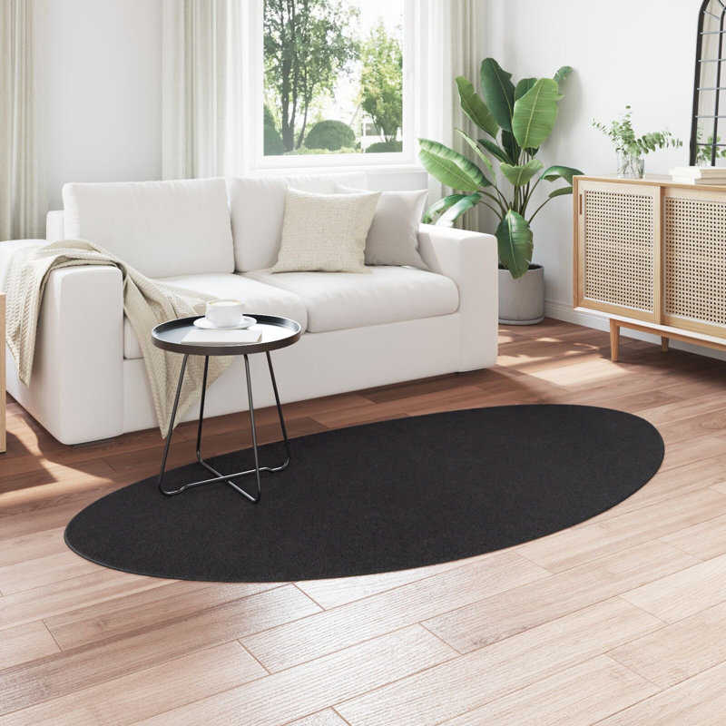 Rugs Black Synthetic Non-Slip Accent Rug, Novelty 100 x 200 cm