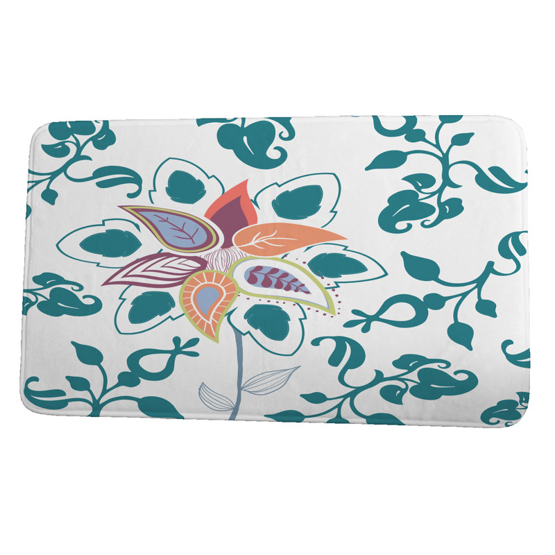 Tapis de bain Louane, l 24 po x L 17 po, Bleu sarcelle