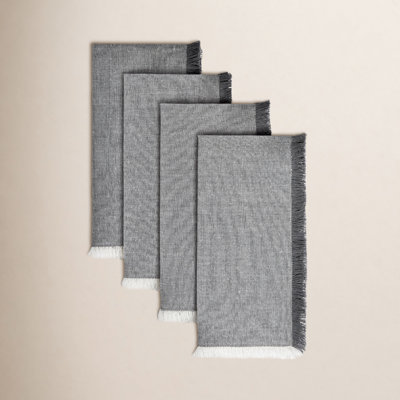 Woven Frayed Chambray Reversible Napkin