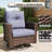 Lark Manor™ 7 Piece Wicker Patio Furniture Set with Fire Pit Table, Classis Outdoor Conversation 360 Degree Swivel Chairs Set with Coffee Table-914642761-914642766