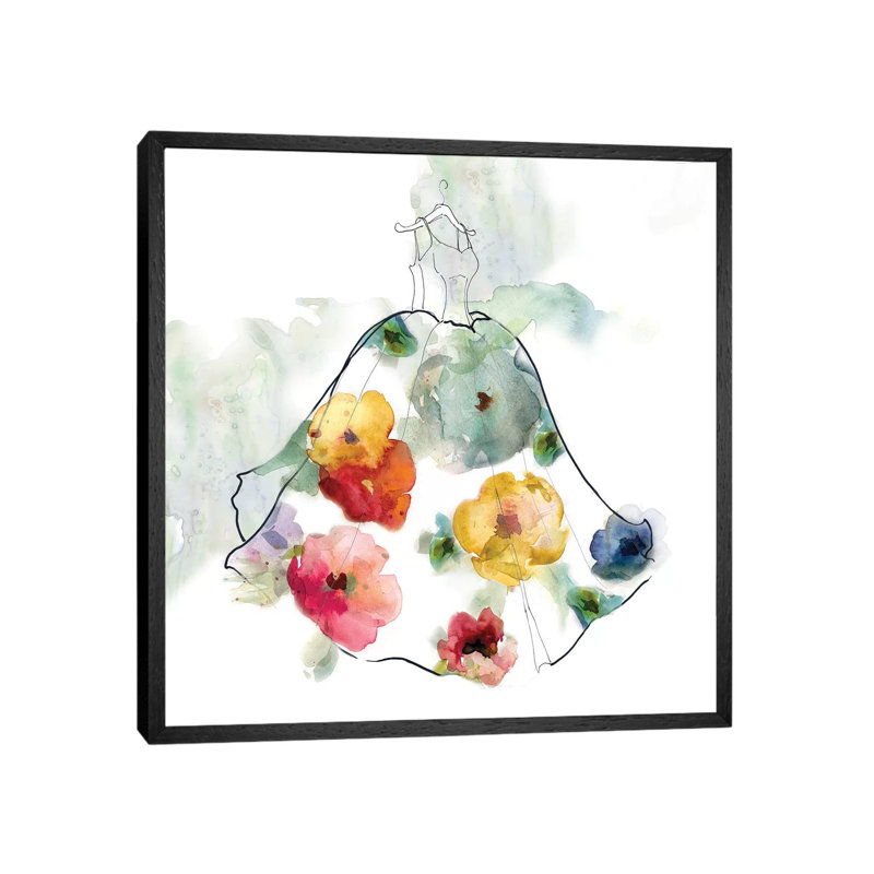 Fashionable Florals I by Carol Robinson - Print on Canvas, Black Framed, 66.04 cm H x 66.04 cm W