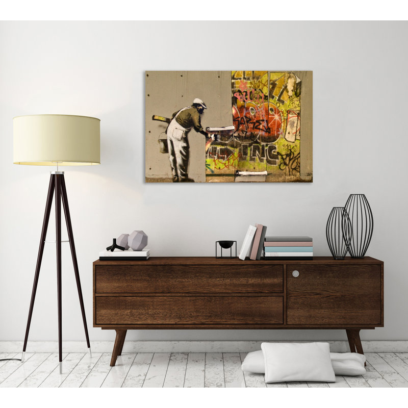 « graffitiing wallpaper », reproduction d’impression sur toile tendue, H 32 po x l 48 po x P 1,5 po