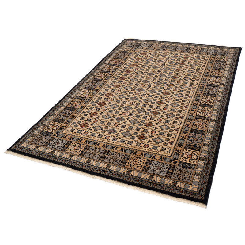 Machine Woven Wool Beige/Black/Brown Indoor Rug, Rectangle 160 x 240cm