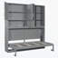 Lit escamotable mural avec armoire supérieure, tablettes-1541290138