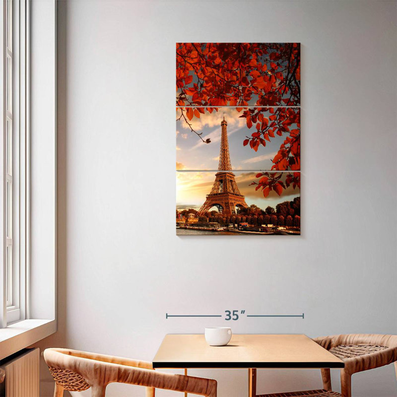 Masam, coucher de soleil d'automne à Paris, H 57 po x l 36 po