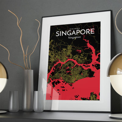 Carte de la ville de Singapour, impression