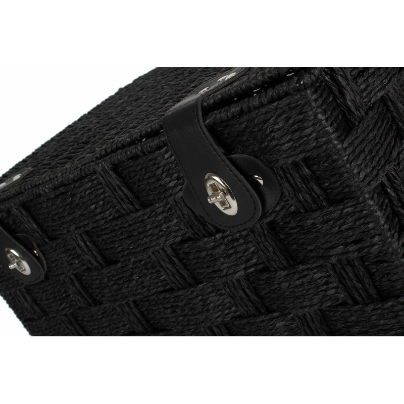 Paper Rope Gift Storage Hamper Basket, Black