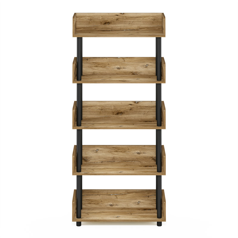 Kishor 23.62cm W Plastic Shelving Unit, Flagstaff Oak/Black