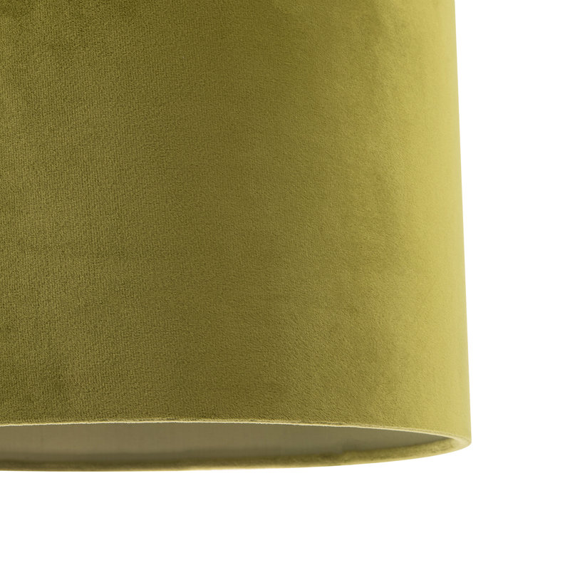 Soft Velvet Fabric Round Lamp Shade For Table Or Pendant By, Olive