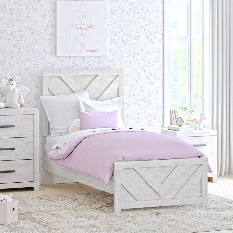 Cayboni Twin Panel Bed, Twin, White