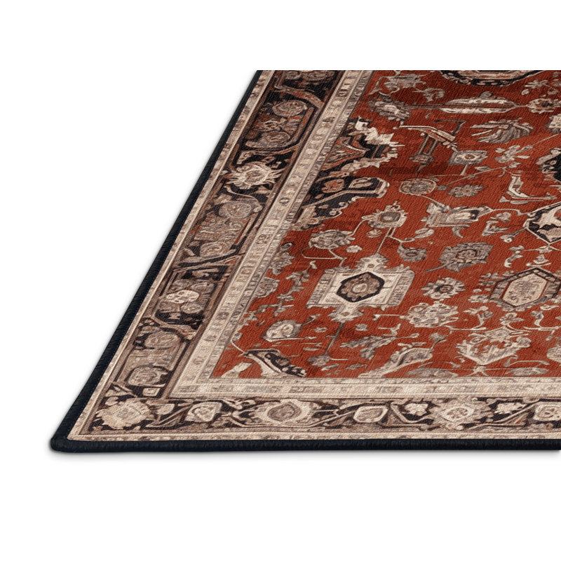 Tapis brun lavable à la machine, Rectangulaire 7 pi x 10 pi