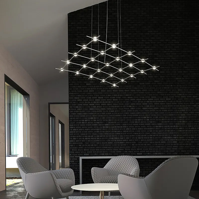 Lustre unique à 25 lumières DEL Constellation®, Facette transparente, 2700 K