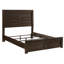 Lit double, cadre, tête de lit et lit double en placage de bouleau brun foncé-997112491