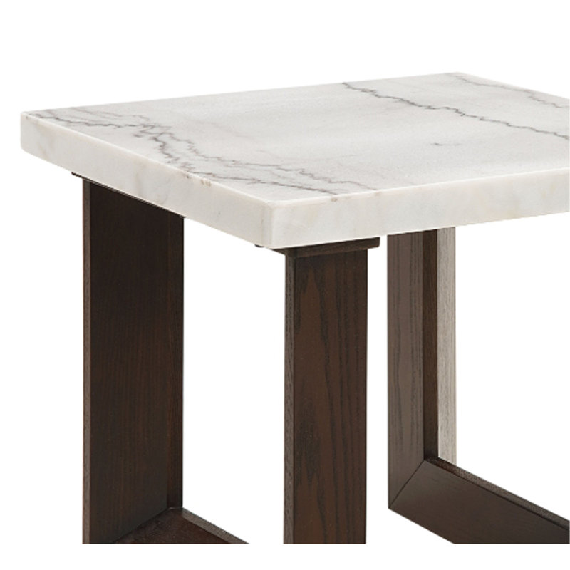 Table de bout en marbre blanc naturel