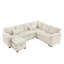 Canapé d'angle modulaire en L 97 po avec siège et repose-pieds de rangement en L 97 po, canapé d'angle en chenille avec 7 sièges et 2 coussins-609149800
