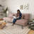 Futon Sofa Bed Convertible 70 Inch Solid Wood Couch For Living Room, Chenille Fabric, 2 Cushions-1426713240