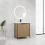 Meuble-lavabo autoportant de 30 pouces avec lavabo en résine et portes d'armoire à fermeture douce, parfait pour les salles de bain modernes et élégantes-118185177