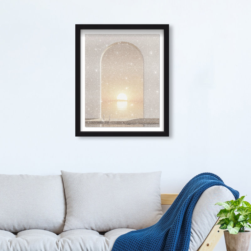 Sunset Warmth Framed Graphic Art, 31.5"H x 25.5"W, Black Shadowbox