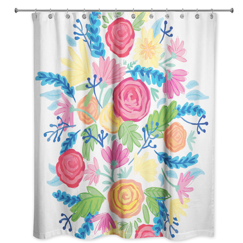 Rideau de douche simple floral Kubik