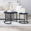 2 pièces, tables basses rondes à dessus noir, motif en marbre, appartement, salon, stable et bien construit de 2, look industriel moderne, chambre à coucher, assemblage rapide