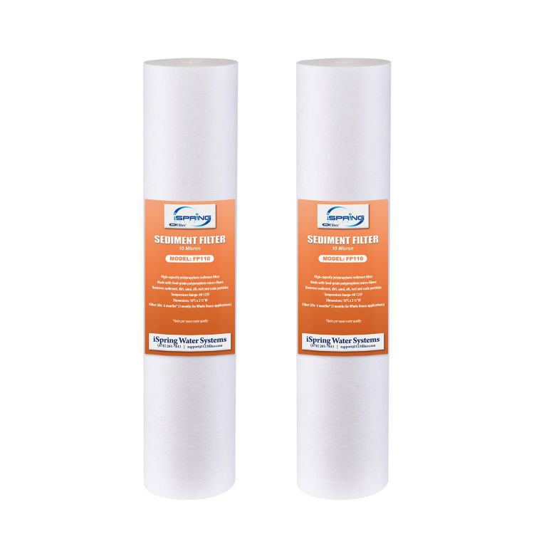 Ensemble de 2 cartouches de rechange pour filtre à sédiments 10 microns 10 po x 2,5 po iSpring FP110X2