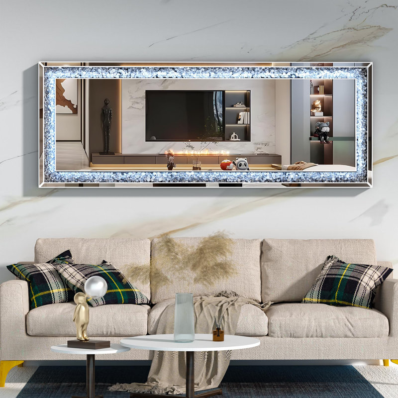 Miroir en cristal à DEL pleine longueur Crystal Crush, 59 po x 18 po