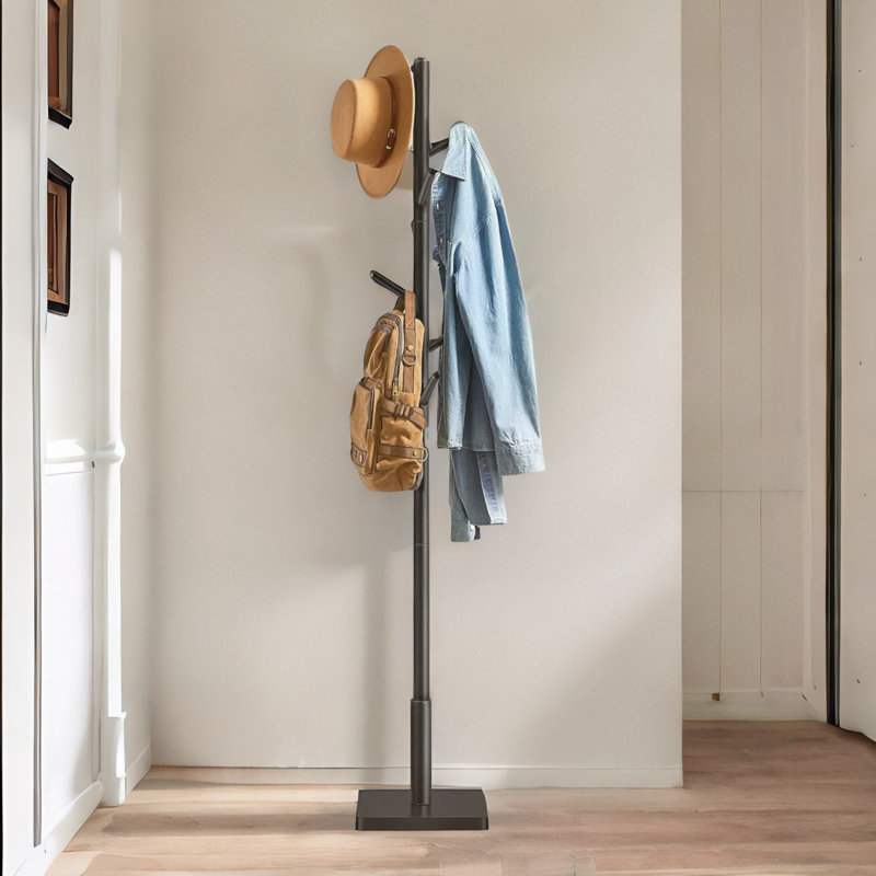 Freestanding 8 - Hook Coat Rack, Black