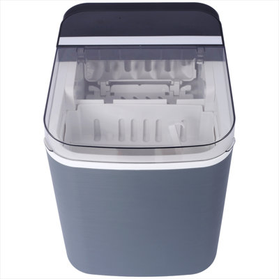 Portable Ice Maker for Kitchen Countertop in Slate Gray Plastic with 26 lbs Daily Production and Self-Cleaning
