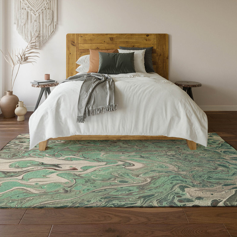 Premium Machine Washable Chananya Mint Rug, Rectangle 3' x 5'