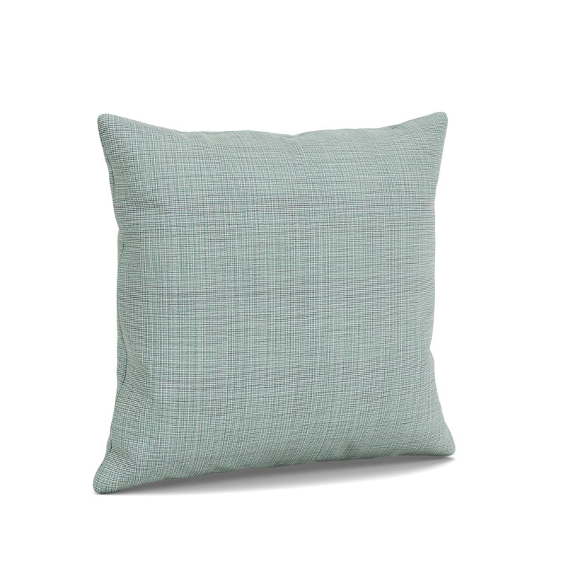 Coussin décoratif Darsey, Chambray écume de mer, 18 po carré