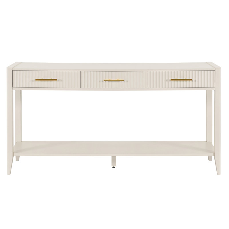 High-Quality Entryway Console Table With Vertical Stripe Drawers, Long Legs,Suitable For Entryway, Hallway, Living Room, Foyer, Corridor