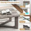  Table basse Table basse en bois d'hévéa massif avec base en forme de X pour le salon