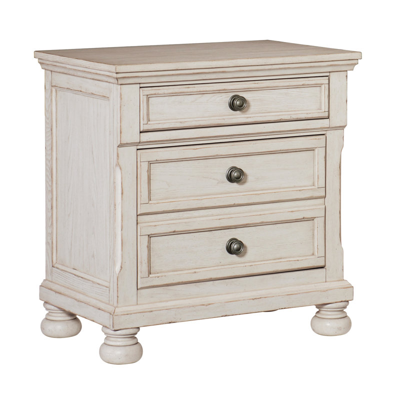 Dianna 28'' W Plywood / Laminate Board Nightstand, Antique White