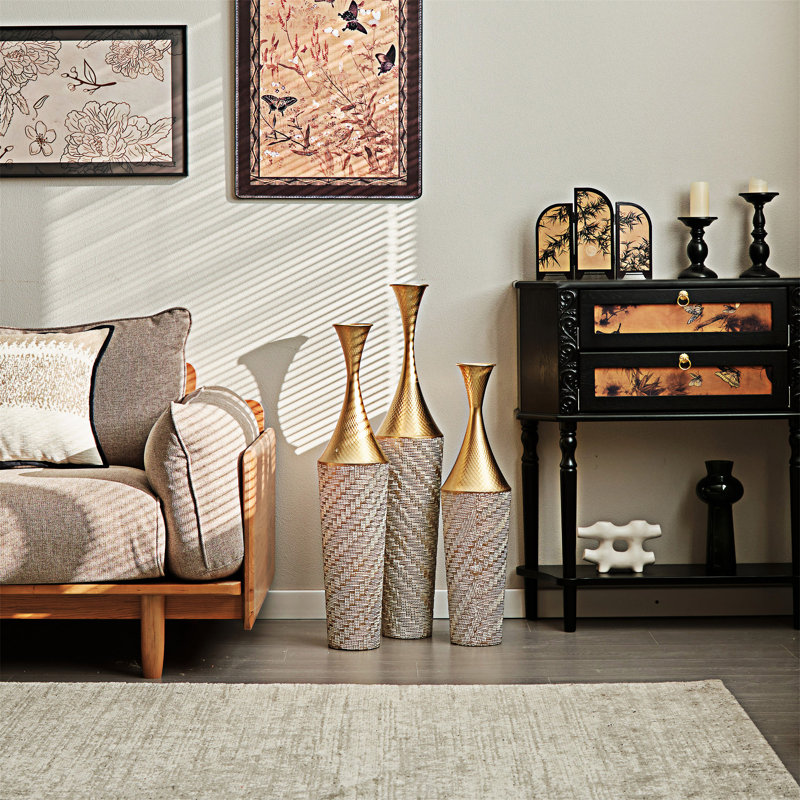 Floor Metal Vase Set Of 3