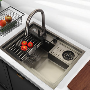 Tonchean 477.5mm W Single Bowl Stainless Steel Kitchen Sink with 1 Faucet Hole
