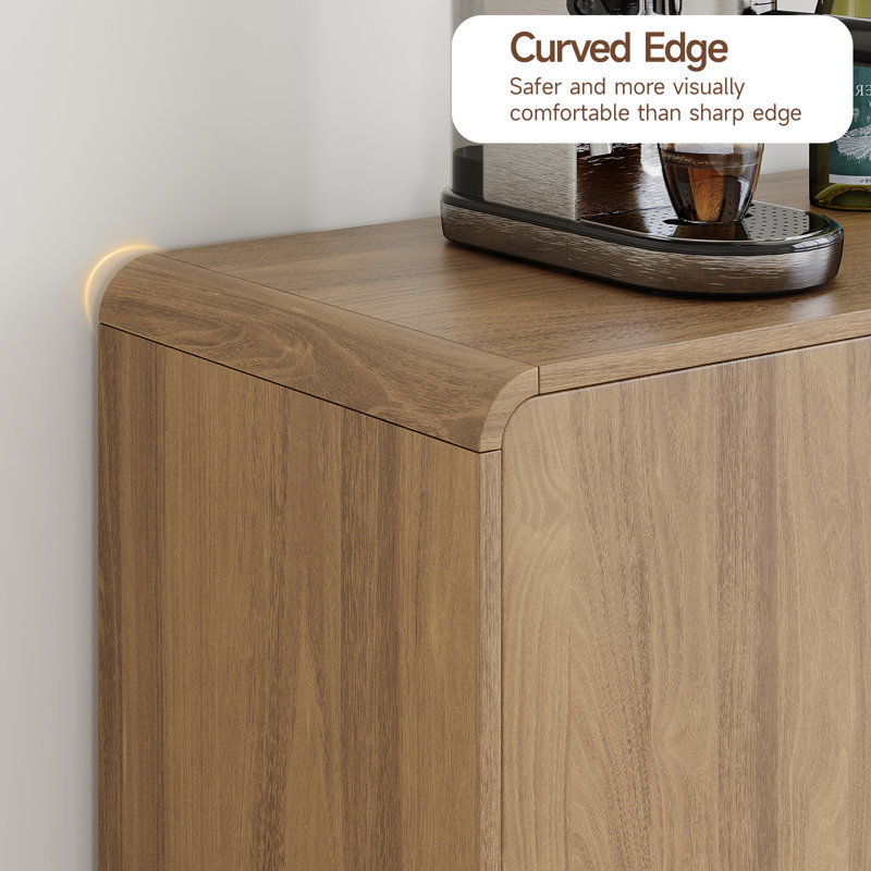 60" Curved Sideboard Cabinet with 4 Doors | Ebern Designs