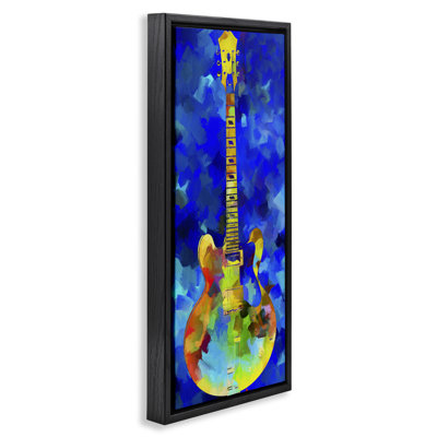 Abstrait guitare sur toile bleue encadrée par Dan Sproul