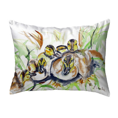  Ducklings Indoor/Outdoor Lumbar Pillow