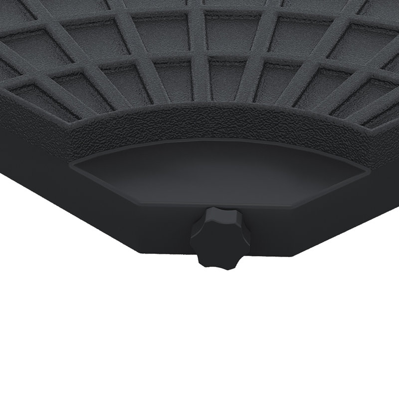 Base de parasol en porte-à-faux décalée, 4 pièces rondes robustes, 52 litres d'eau ou capacité de sable de 112 lb, base noire résistante, pour et parasols,