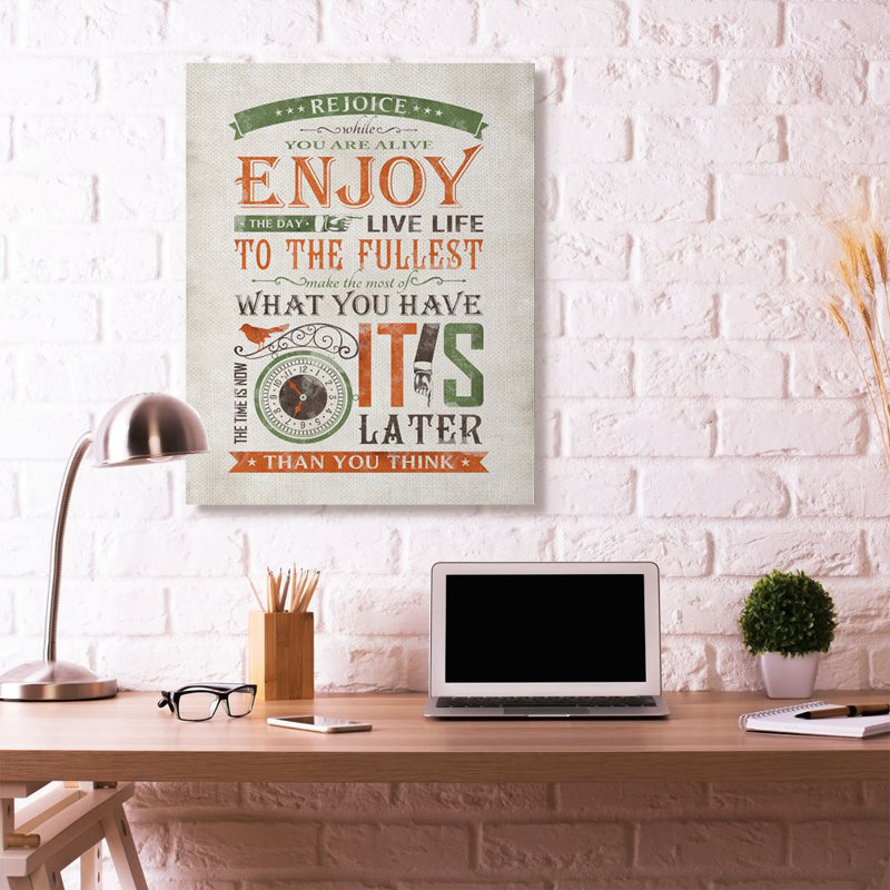 «Now Is the Time Inspirational Word Design» par Ester Kay, reproduction d'art textuel sur toile, H 48 po x l 36 po x P 1,5 po
