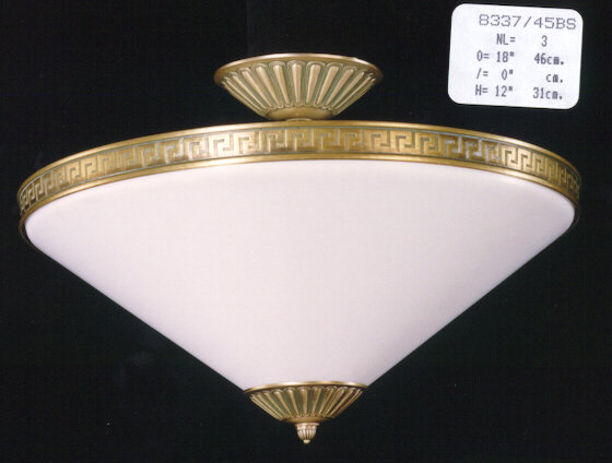Delosreyes Acrylic Semi Flush Mount, Mat Shaded Flemish
