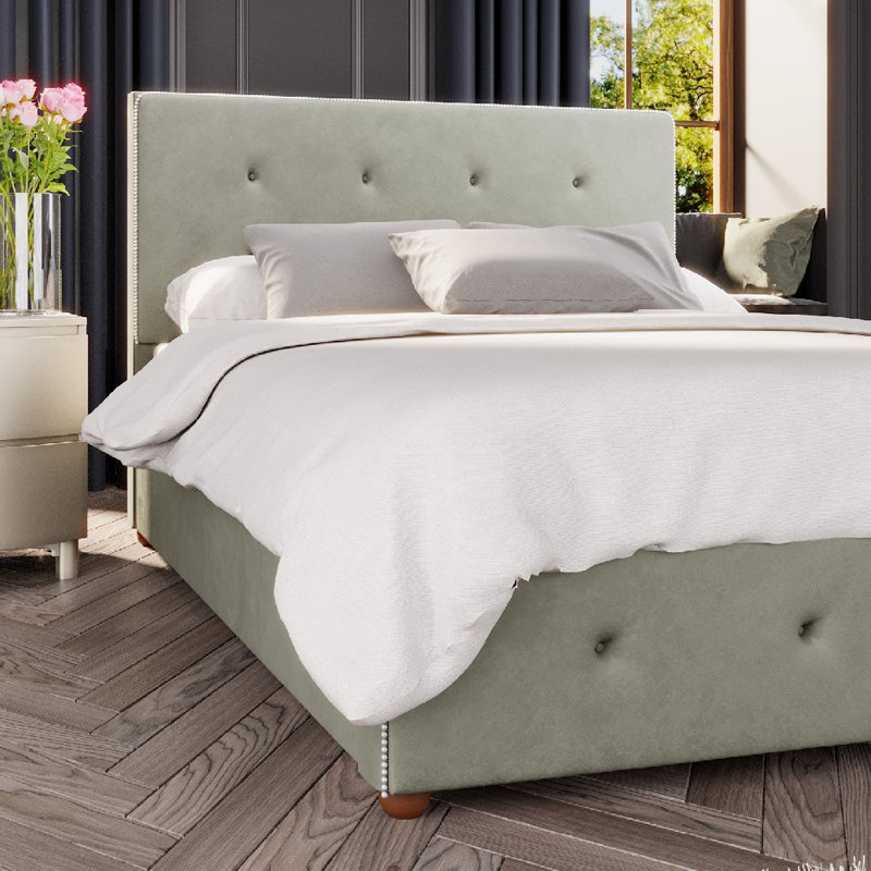 Upholstered Ottoman Bed, Super King (6'), Duck Egg