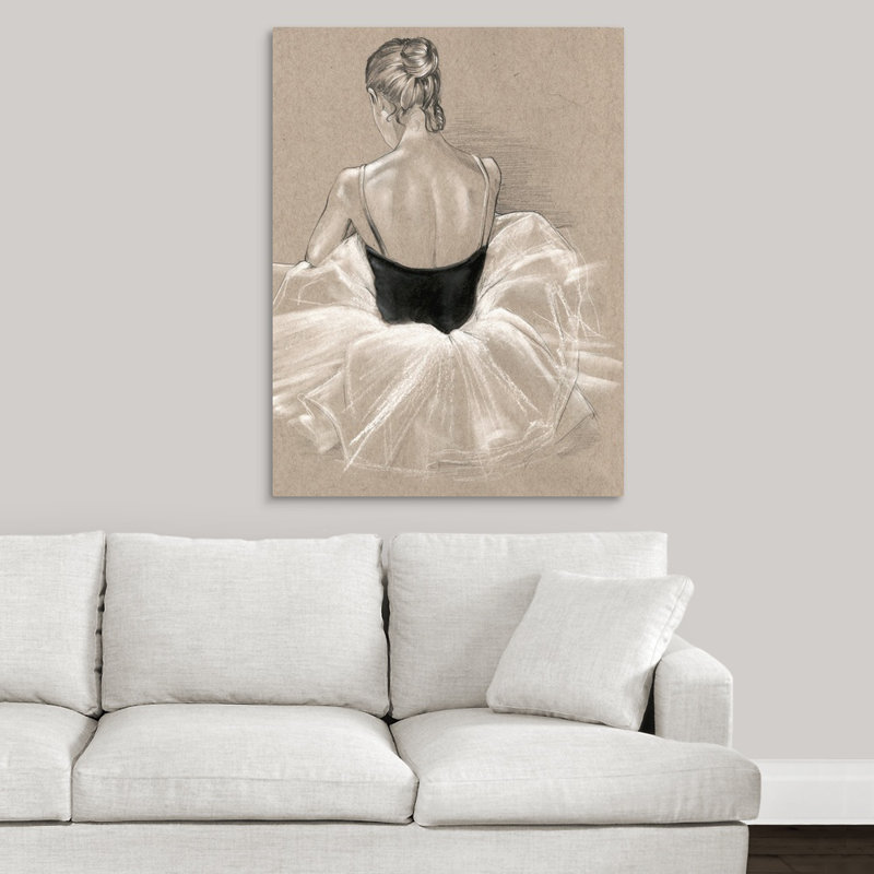 «Ballet Study II», peinture sur toile, Toile tendue, H 16 po x l 12 po x P 1,25 po