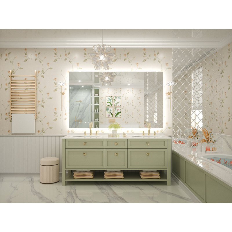 Adorna Dimmable Backlit LED Vanity Mirror with Anti-Fog, 36" x 60"