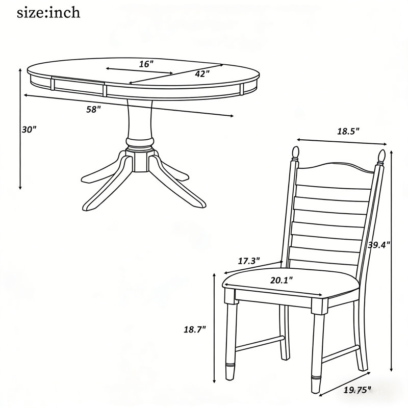 Ensemble de table de salle à manger 5 pièces, Blanc