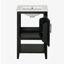 Meuble-lavabo de 20 po avec lavabo, armoire de salle de bain avec porte à fermeture douce, support de rangement et tablette ouverte, noir (ancien SKU: N725P220604B)-897218959