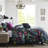 5 Piece Comforter Black Full/queen, Elegant Botanical Pattern, , 2 Decorative Pillows, Matching Shams, , Machine Washable Full/queen Bed , Pieces, With Enticing Print, ,