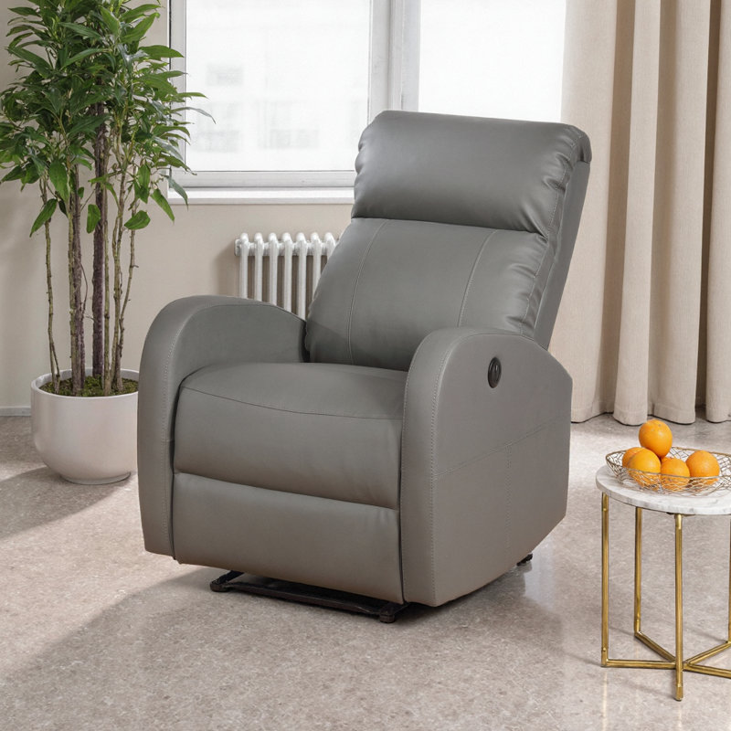 Electric Power Recliner Chair with USB Charging & Push-Button Control - Space-Saving Recliner for Lounge, Study, or Home Relaxation